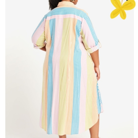 Ashley Stewart Multicolor Striped Button Up Maxi Shirtdress Size 22/24 - Picture 2 of 3